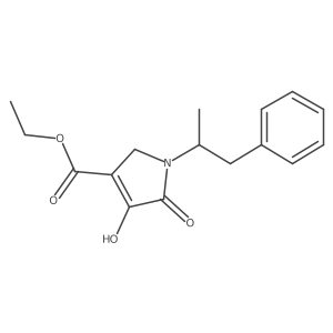 Ethyl 2,5-dihydro-4-hydroxy-1-(1-methyl-2-phenylethyl)-5-oxo-1H-pyrrole-3-carboxylate结构式