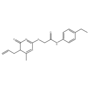 N-(4-ethylphenyl)-2-[(4-methyl-6-oxo-5-prop-2-enyl-5H-pyrimidin-2-yl)sulfanyl]acetamide结构式