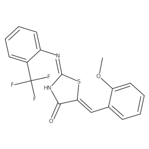 (2Z,5Z)-5-(2-methoxybenzylidene)-2-{[2-(trifluoromethyl)phenyl]imino}-1,3-thiazolidin-4-one Structure