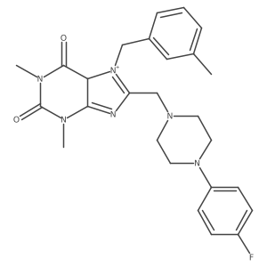 8-[[4-(4-fluorophenyl)piperazin-1-yl]methyl]-1,3-dimethyl-7-[(3-methylphenyl)methyl]-5H-purin-7-ium-2,6-dione Structure