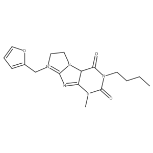 2-butyl-6-(furan-2-ylmethyl)-4-methyl-8,9a-dihydro-7H-purino[7,8-a]imidazol-6-ium-1,3-dione Structure