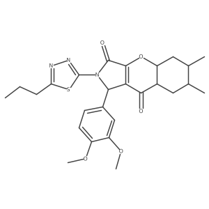 1-(3,4-dimethoxyphenyl)-6,7-dimethyl-2-(5-propyl-1,3,4-thiadiazol-2-yl)-4a,5,6,7,8,8a-hexahydro-1H-chromeno[2,3-c]pyrrole-3,9-dione Structure
