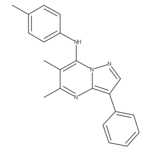 5,6-dimethyl-N-(4-methylphenyl)-3-phenylpyrazolo[1,5-a]pyrimidin-7-amine结构式
