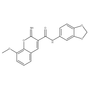 N-(2H-1,3-benzodioxol-5-yl)-2-imino-8-methoxy-2H-chromene-3-carboxamide结构式
