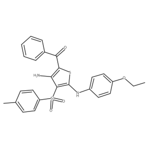 (3-Amino-5-((4-ethoxyphenyl)amino)-4-tosylthiophen-2-yl)(phenyl)methanone结构式