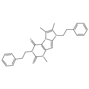 1,6,7-trimethyl-3,8-diphenethyl-1H-imidazo[2,1-f]purine-2,4(3H,8H)-dione Structure