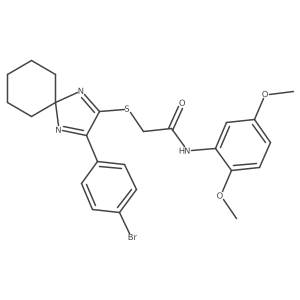 2-{[3-(4-Bromophenyl)-1,4-diazaspiro[4.5]deca-1,3-dien-2-YL]sulfanyl}-N-(2,5-dimethoxyphenyl)acetamide结构式