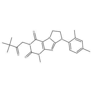 3-(3,3-Dimethyl-2-oxobutyl)-8-(2,4-dimethylphenyl)-1-methyl-1,3,5-trihydroimid azolidino[1,2-h]purine-2,4-dione Structure