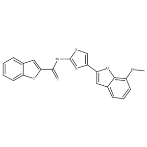 N-(4-(7-methoxybenzofuran-2-yl)thiazol-2-yl)benzofuran-2-carboxamide结构式