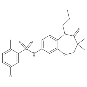 5-chloro-N-(3,3-dimethyl-4-oxo-5-propyl-2,3,4,5-tetrahydrobenzo[b][1,4]oxazepin-8-yl)-2-methylbenzenesulfonamide结构式