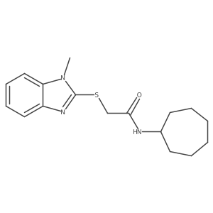 N-Cycloheptyl-2-[(1-methyl-1H-benzimidazol-2-yl)thio]acetamide Structure