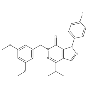 6-(3,5-dimethoxybenzyl)-1-(4-fluorophenyl)-4-isopropyl-1H-pyrazolo[3,4-d]pyridazin-7(6H)-one结构式
