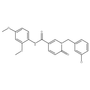 1-(3-chlorobenzyl)-N-(2,4-dimethoxyphenyl)-6-oxo-1,6-dihydropyridine-3-carboxamide结构式