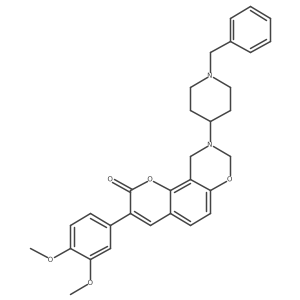 9-(1-benzylpiperidin-4-yl)-3-(3,4-dimethoxyphenyl)-9,10-dihydro-2H,8H-chromeno[8,7-e][1,3]oxazin-2-one结构式