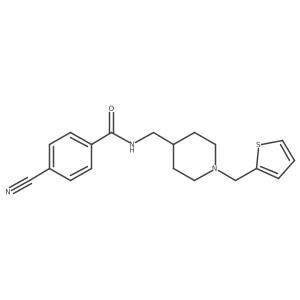 4-cyano-N-({1-[(thiophen-2-yl)methyl]piperidin-4-yl}methyl)benzamide Structure