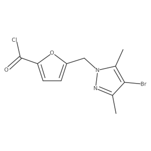 5-[(4-Bromo-3,5-dimethyl-1H-pyrazol-1-YL)methyl]-2-furoyl chloride Structure