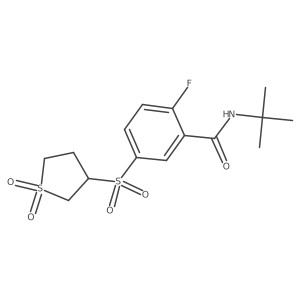 N-tert-butyl-5-[(1,1-dioxidotetrahydrothiophen-3-yl)sulfonyl]-2-fluorobenzamide结构式