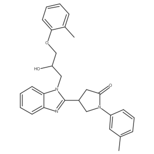 4-{1-[2-hydroxy-3-(2-methylphenoxy)propyl]-1H-1,3-benzodiazol-2-yl}-1-(3-methylphenyl)pyrrolidin-2-one Structure