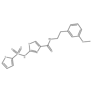 N-(3-methoxyphenethyl)-2-(thiophene-2-sulfonamido)thiazole-4-carboxamide结构式