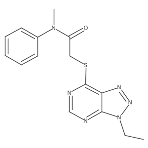 2-((3-ethyl-3H-[1,2,3]triazolo[4,5-d]pyrimidin-7-yl)thio)-N-methyl-N-phenylacetamide Structure