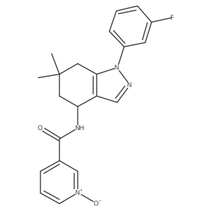 3-((1-(3-Fluorophenyl)-6,6-dimethyl-4,5,6,7-tetrahydro-1H-indazol-4-yl)carbamoyl)pyridine 1-oxide结构式