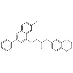 N-(2,3-dihydro-1,4-benzodioxin-6-yl)-2-[(6-fluoro-2-phenylquinolin-4-yl)oxy]acetamide Structure