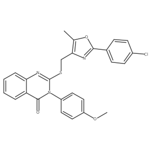 2-(((2-(4-chlorophenyl)-5-methyloxazol-4-yl)methyl)thio)-3-(4-methoxyphenyl)quinazolin-4(3H)-one结构式