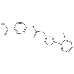 NC(=O)c1ccc(NC(=O)Cc2csc(-c3ccccc3F)n2)cc1结构式