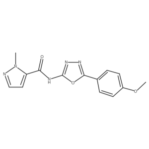 N-[5-(4-methoxyphenyl)-1,3,4-oxadiazol-2-yl]-1-methyl-1H-pyrazole-5-carboxamide Structure