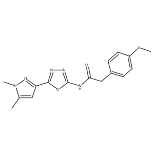 N-(5-(1,5-dimethyl-1H-pyrazol-3-yl)-1,3,4-oxadiazol-2-yl)-2-(4-(methylthio)phenyl)acetamide结构式