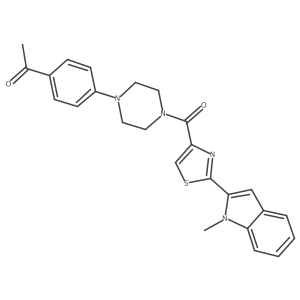 1-(4-(4-(2-(1-methyl-1H-indol-2-yl)thiazole-4-carbonyl)piperazin-1-yl)phenyl)ethanone Structure