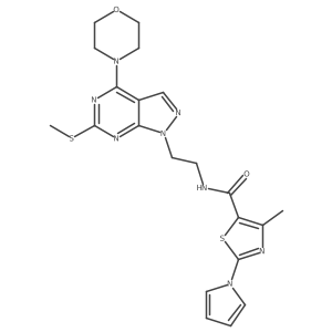 4-methyl-N-(2-(6-(methylthio)-4-morpholino-1H-pyrazolo[3,4-d]pyrimidin-1-yl)ethyl)-2-(1H-pyrrol-1-yl)thiazole-5-carboxamide Structure