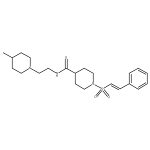 N-[2-(4-methylpiperidin-1-yl)ethyl]-1-[(E)-2-phenylethenyl]sulfonylpiperidine-4-carboxamide结构式
