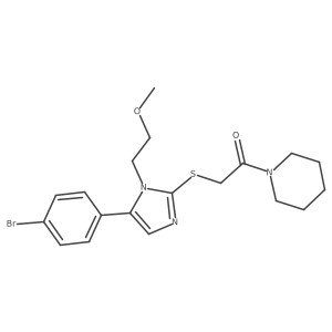 2-((5-(4-bromophenyl)-1-(2-methoxyethyl)-1H-imidazol-2-yl)thio)-1-(piperidin-1-yl)ethanone Structure