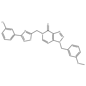 6-((3-(3-chlorophenyl)-1,2,4-oxadiazol-5-yl)methyl)-3-(3-methoxybenzyl)-3H-[1,2,3]triazolo[4,5-d]pyrimidin-7(6H)-one结构式