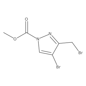 4-Bromo-3-(bromomethyl)-1H-pyrazole-1-carboxylic acid methyl ester Structure