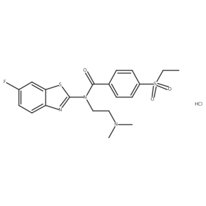 N-(2-(dimethylamino)ethyl)-4-(ethylsulfonyl)-N-(6-fluorobenzo[d]thiazol-2-yl)benzamide hydrochloride结构式