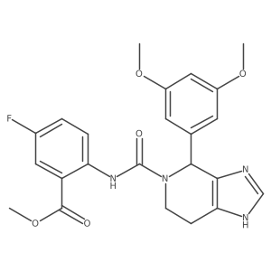 methyl 2-({[4-(3,5-dimethoxyphenyl)-1,4,6,7-tetrahydro-5H-imidazo[4,5-c]pyridin-5-yl]carbonyl}amino)-5-fluorobenzoate Structure