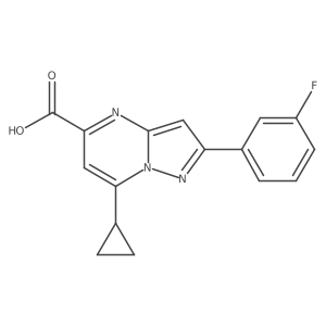 7-Cyclopropyl-2-(3-fluorophenyl)pyrazolo[1,5-a]pyrimidine-5-carboxylic acid结构式