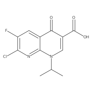 7-Chloro-6-fluoro-1,4-dihydro-1-(1-methylethyl)-4-oxo-1,8-naphthyridine-3-carboxylic acid结构式