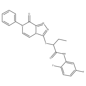 N-(2,5-difluorophenyl)-2-((8-oxo-7-phenyl-7,8-dihydro-[1,2,4]triazolo[4,3-a]pyrazin-3-yl)thio)butanamide Structure