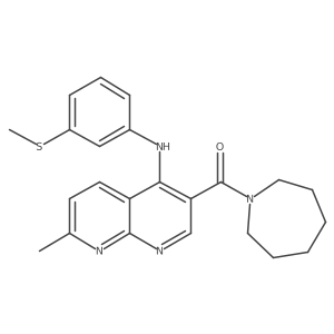 Azepan-1-yl(7-methyl-4-((3-(methylthio)phenyl)amino)-1,8-naphthyridin-3-yl)methanone结构式