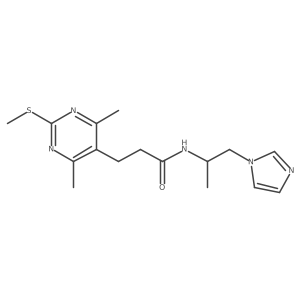 3-[4,6-dimethyl-2-(methylsulfanyl)pyrimidin-5-yl]-N-[1-(1H-imidazol-1-yl)propan-2-yl]propanamide Structure