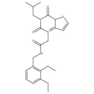 N-[(2,3-dimethoxyphenyl)methyl]-2-[3-(2-methylpropyl)-2,4-dioxo-4aH-thieno[3,2-d]pyrimidin-1-ium-1-yl]acetamide结构式