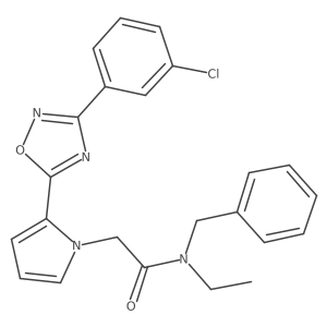 N-benzyl-2-{2-[3-(3-chlorophenyl)-1,2,4-oxadiazol-5-yl]-1H-pyrrol-1-yl}-N-ethylacetamide结构式