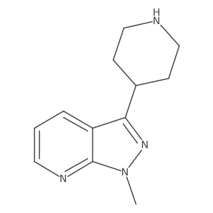 1-Methyl-3-(4-piperidinyl)-1H-pyrazolo[3,4-b]pyridine结构式