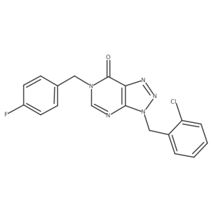 3-(2-chlorobenzyl)-6-(4-fluorobenzyl)-3,6-dihydro-7H-[1,2,3]triazolo[4,5-d]pyrimidin-7-one结构式