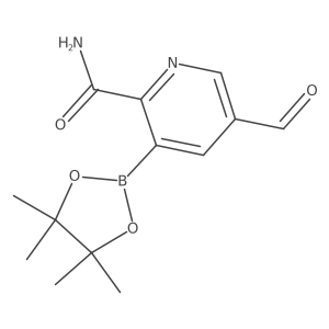 5-Formyl-3-(4,4,5,5-tetramethyl-1,3,2-dioxaborolan-2-yl)picolinamide Structure