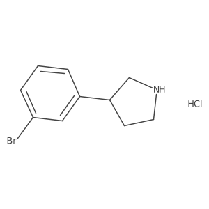 (R)-3-(3-Bromophenyl)pyrrolidine hydrochloride结构式
