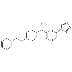 2-(2-{4-[3-(1H-1,2,3,4-tetrazol-1-yl)benzoyl]piperazin-1-yl}ethyl)-2,3-dihydropyridazin-3-one结构式